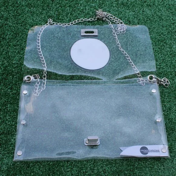 NFL Pittsburgh Steelers football clear envelope purse, chain strap - Picture 2 of 4